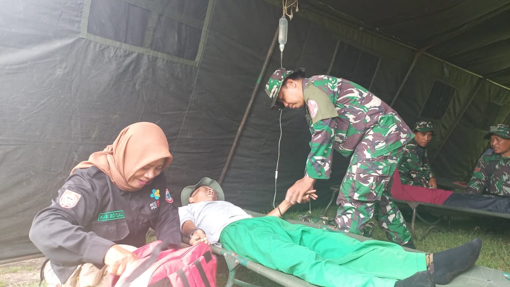 Hadapi Musim Hujan, Kodim 0724/Boyolali Gelar Latihan Penanggulangan Bencana di Wonosegoro