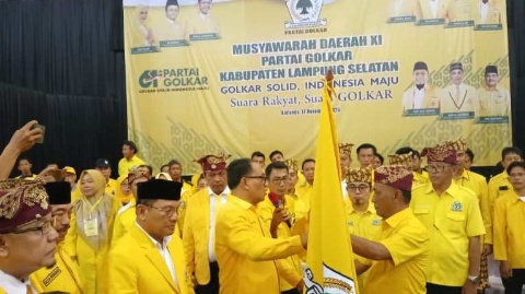 Agus Sutanto Nahkodai DPD Golkar Lamsel, Derri Sebut Musda Terbesar Sepanjang Sejarah