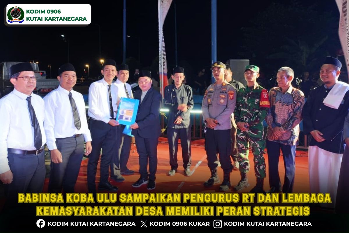 Babinsa Koba Ulu Sampaikan Pengurus RT dan Lembaga Kemasyarakatan Desa Memiliki Peran Strategis