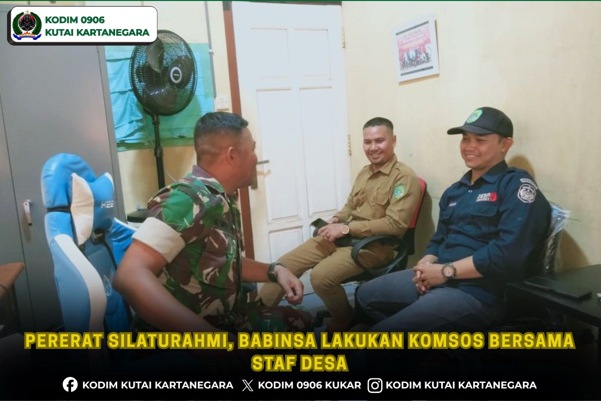 Pererat Silaturahmi, Babinsa Lakukan Komsos Bersama Staf Desa