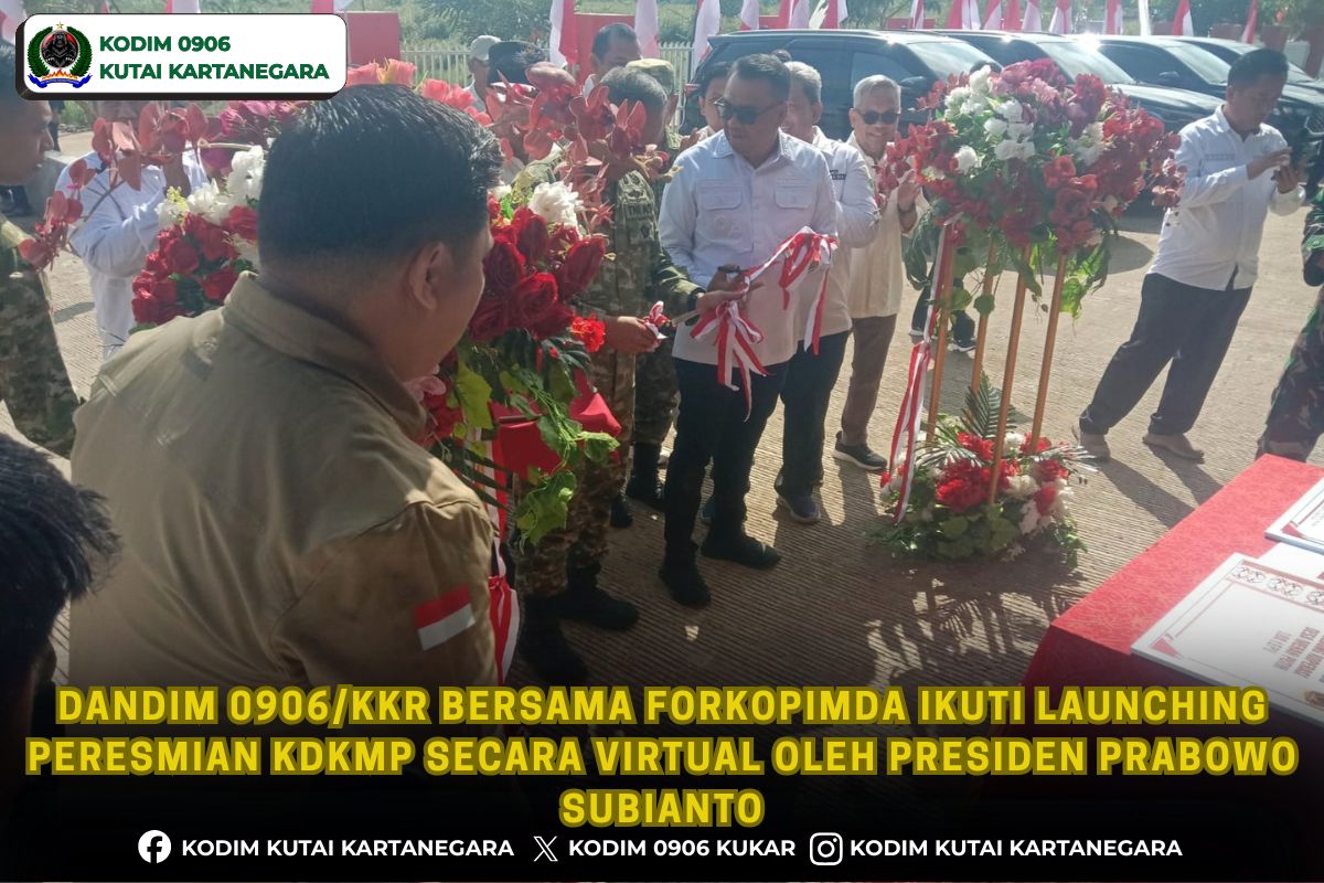 Dandim 0906/Kkr Bersama Forkopimda Ikuti Launching Peresmian KDKMP Secara Virtual Oleh Presiden Prabowo Subianto