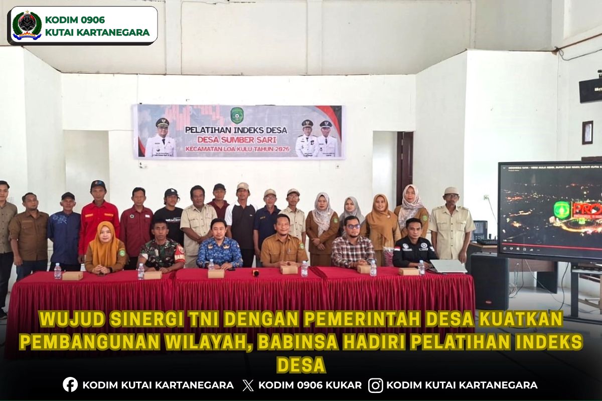 Wujud Sinergi TNI Dengan Pemerintah Desa Kuatkan Pembangunan Wilayah, Babinsa Hadiri Pelatihan Indeks Desa