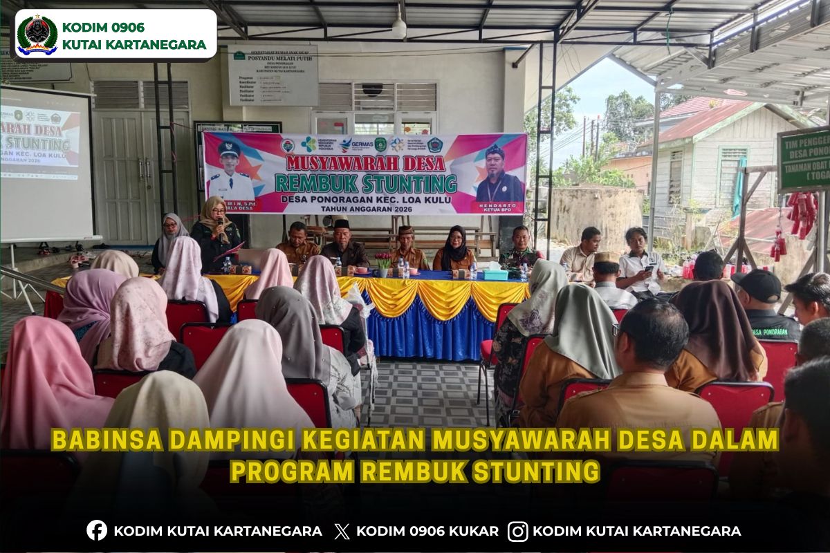 Babinsa Dampingi Kegiatan Musyawarah Desa dalam Program Rembuk Stunting