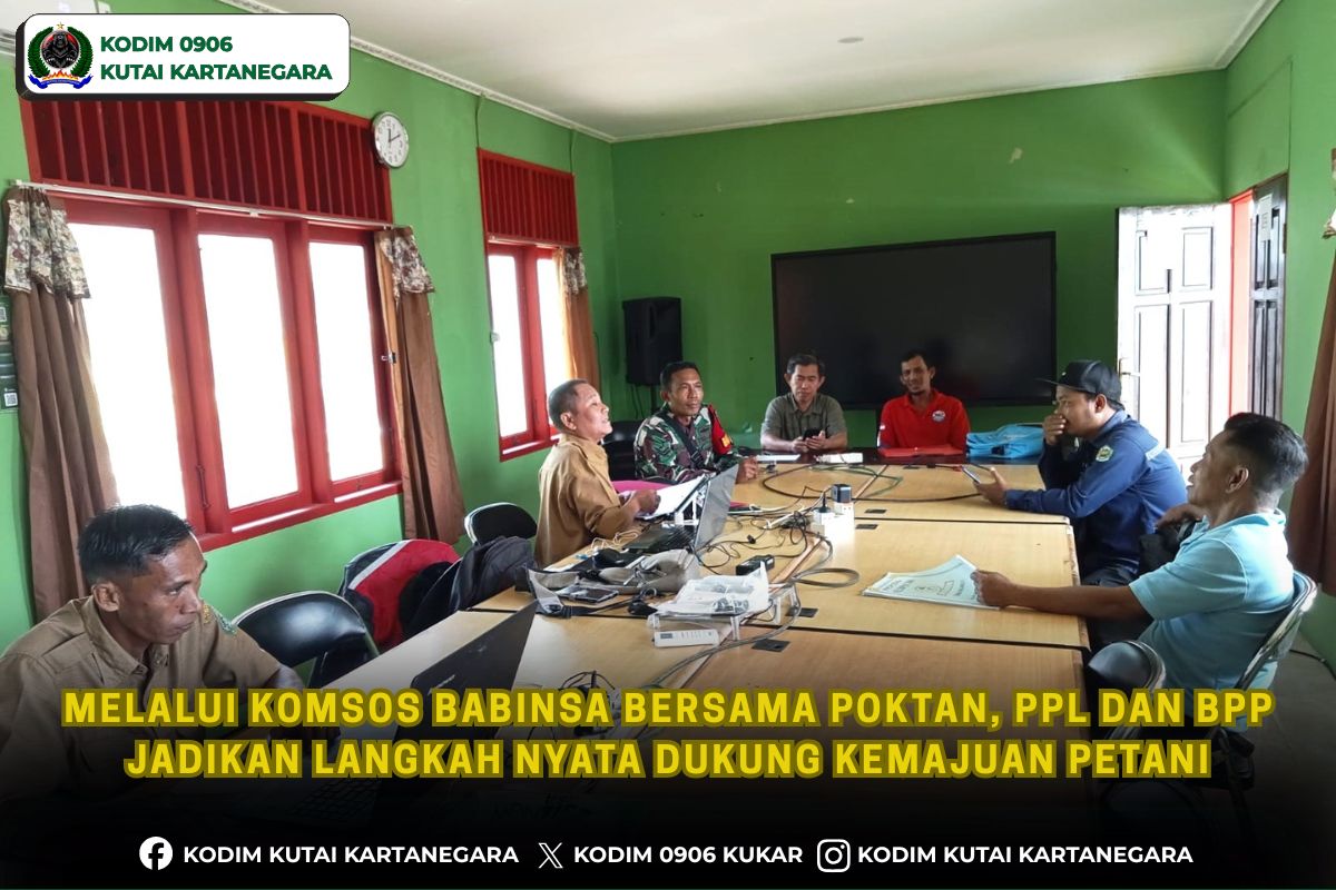Melalui Komsos Babinsa Bersama Poktan, PPL dan BPP Jadikan Langkah Nyata Dukung Kemajuan Petani