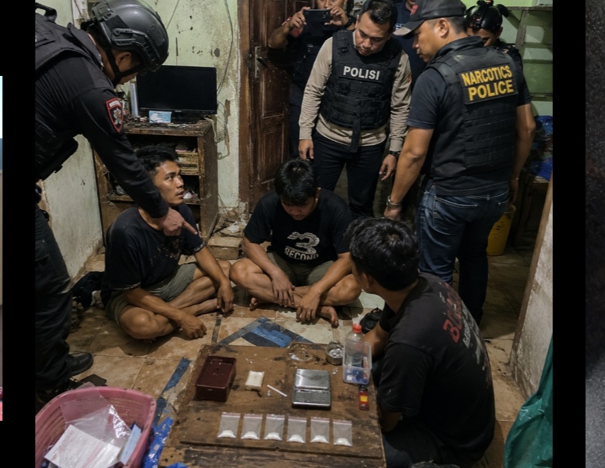 Dari Satu Panggilan Ke 110 Polri,Polisi Bongkar Peredaran Sabu Dan Amankan Tiga Tersangka