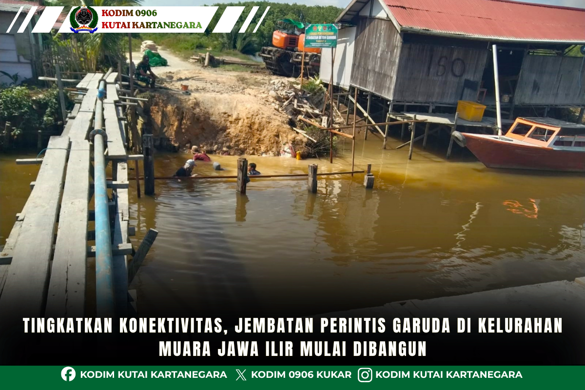 Tingkatkan Konektivitas, Jembatan Perintis Garuda di Kelurahan Muara Jawa Ilir Mulai Dibangun