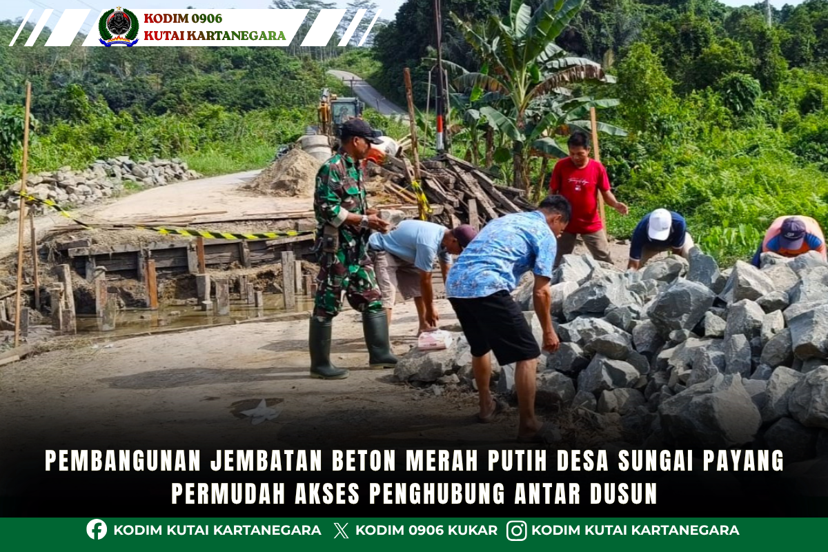 Pembangunan Jembatan Beton Merah Putih Desa Sungai Payang Permudah Akses Penghubung Antar Dusun