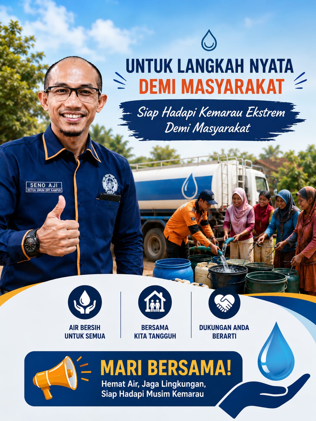 DPP KAMPUD Apresiasi Langkah BPBD Lampung  Hadapi Kemarau Ekstrem  Lewat Program Bantuan Air Bersih