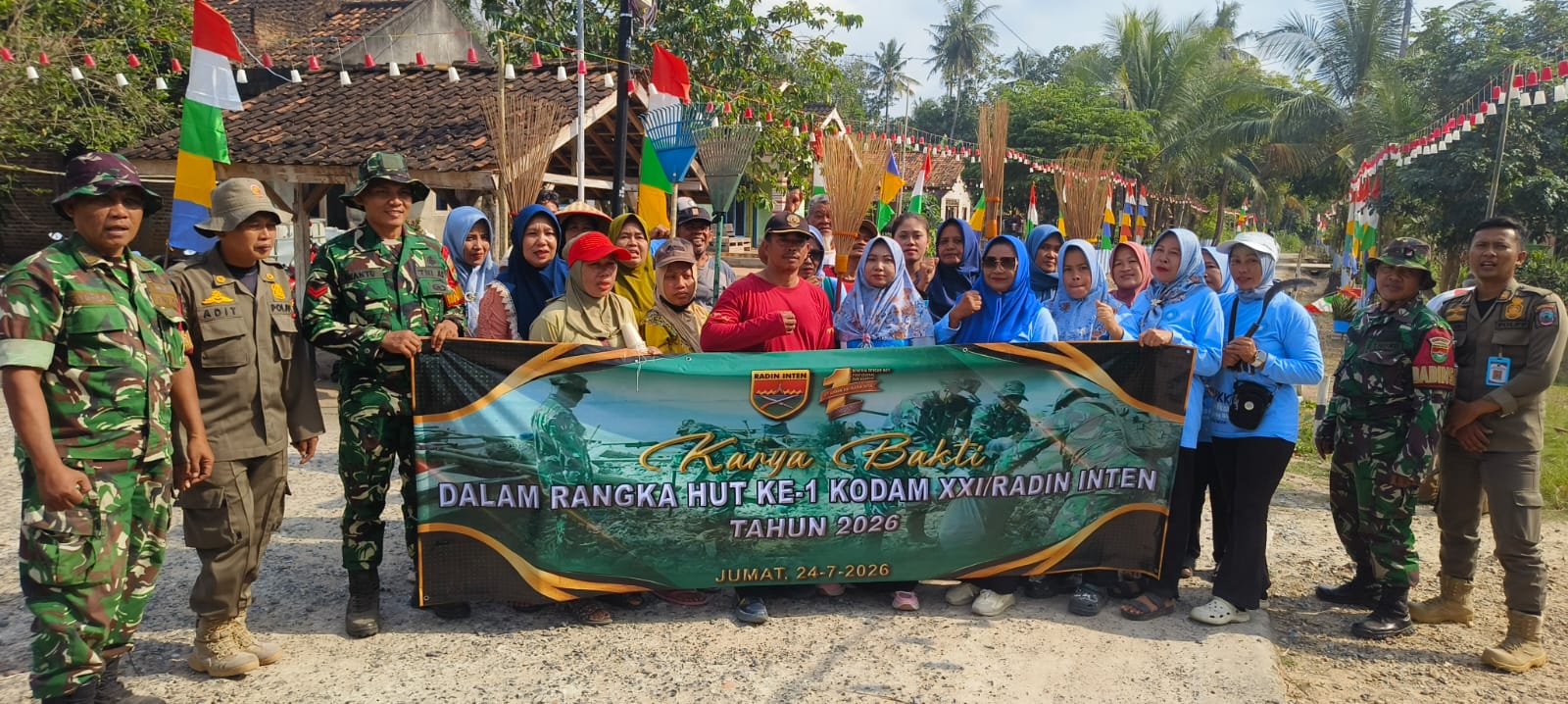 Koramil 421-09/TJB Gelar Karya Bakti Sambut Hut-1 Kodam XXI/Radin Inten