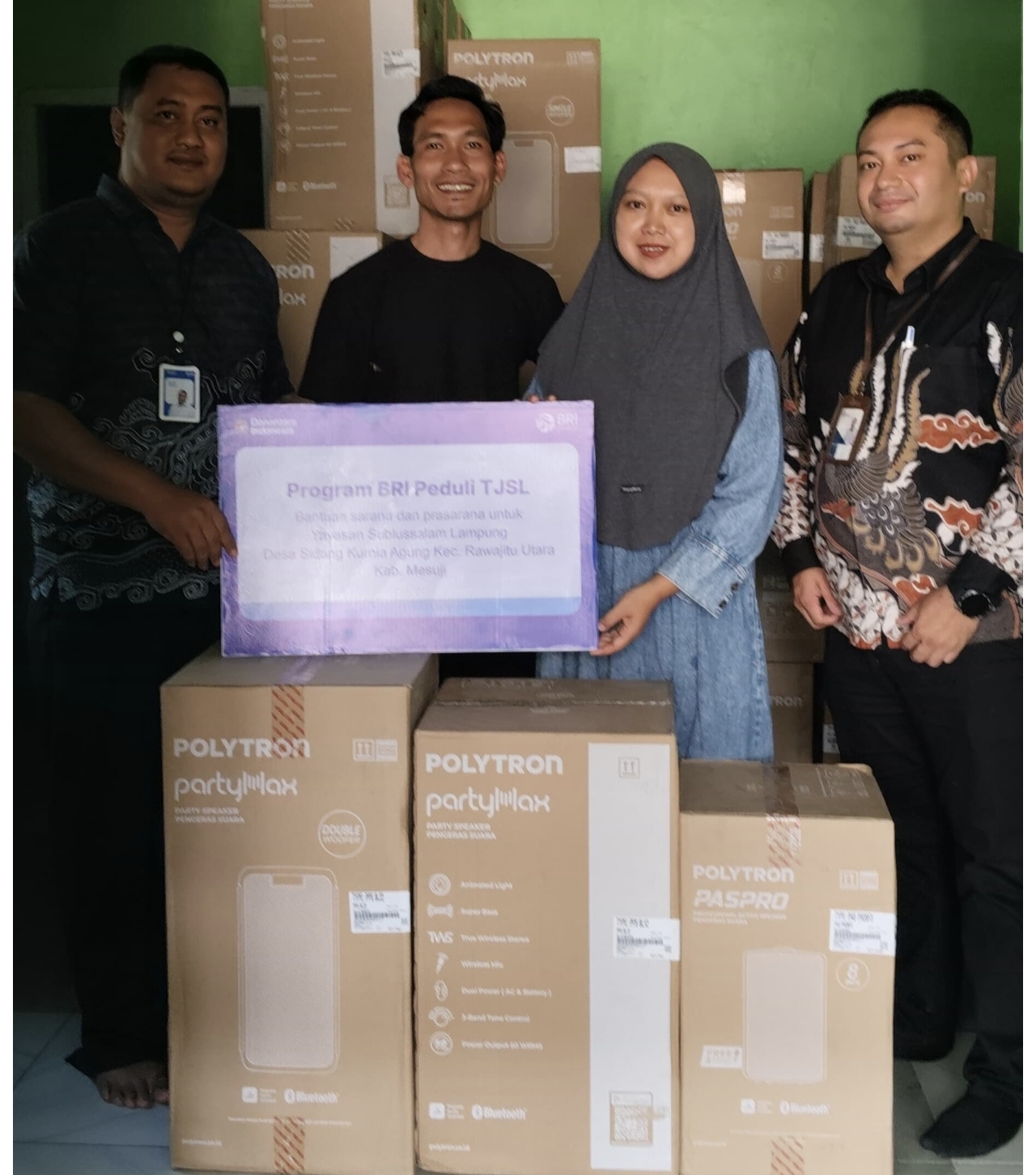 BRI Perduli Salurkan 41 Speaker Aktif Untuk Ponpes Subulussalam,Santri Sambut Penuh Kebahagiaan