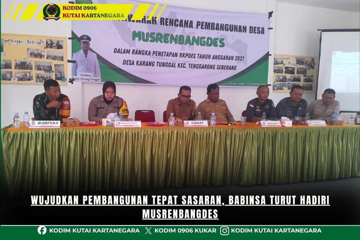 Wujudkan Pembangunan Tepat Sasaran, Babinsa Turut Hadiri Musrenbangdes