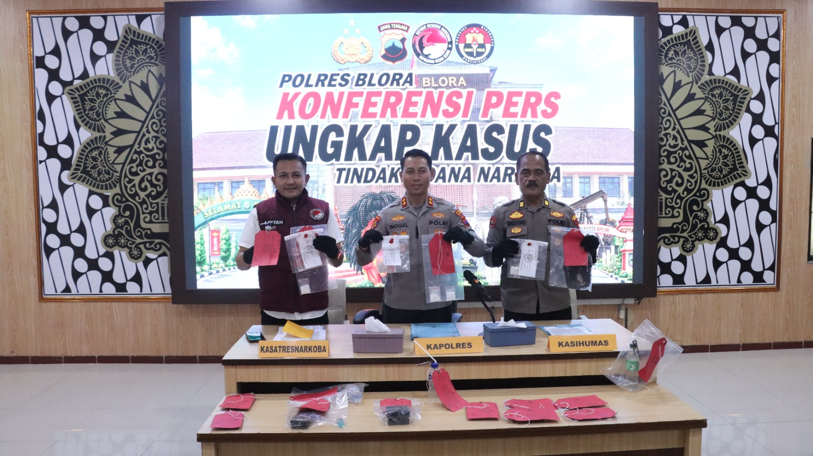 Polres Blora Bongkar 5 Kasus Narkoba, 8 Tersangka Diamankan