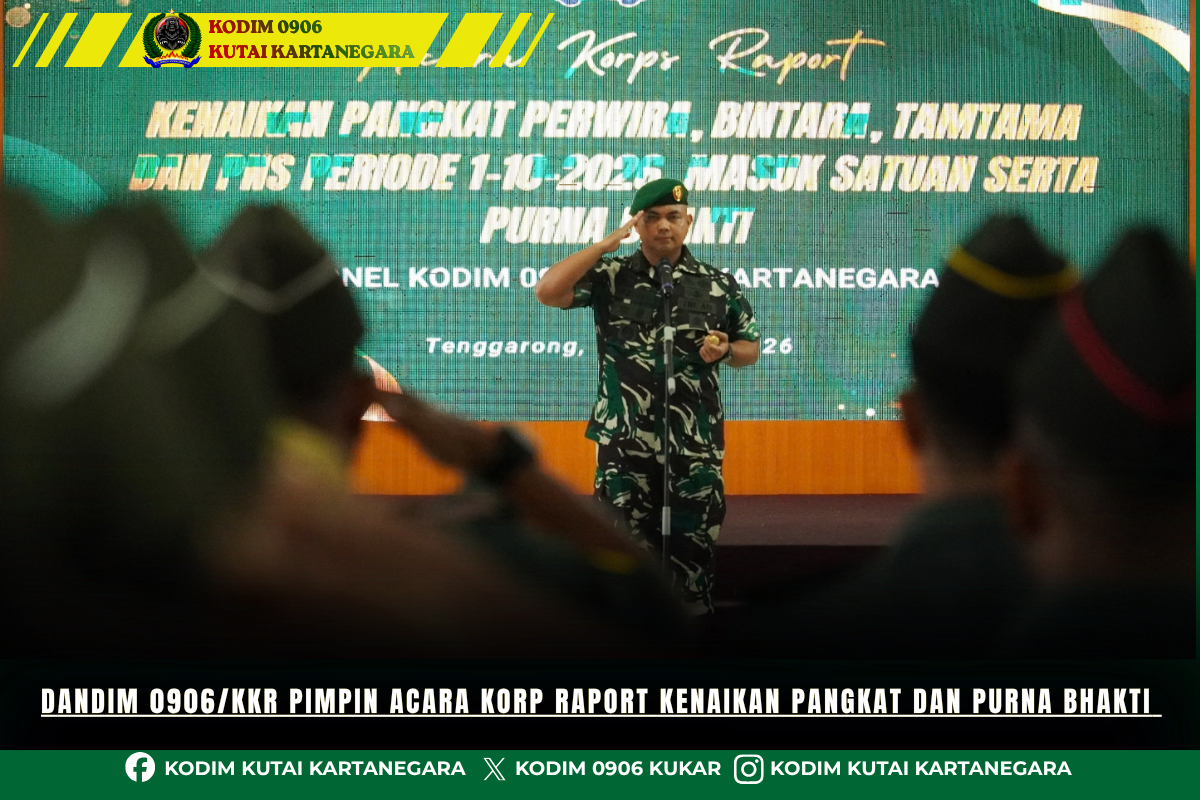 Dandim 0906/Kkr Pimpin Acara Korp Raport Kenaikan Pangkat Dan Purna Bhakti