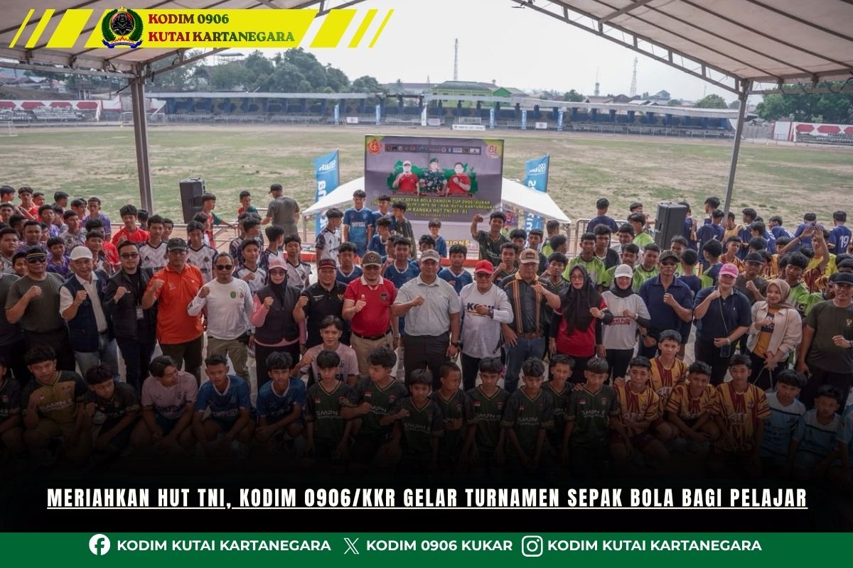 Meriahkan HUT TNI, Kodim 0906/Kkr Gelar Turnamen Sepak Bola Bagi Pelajar